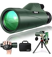12x56 High Power Monocular Telescope with Smartphone Adapter Tripod Travel Bag, Larger Vision Mon...