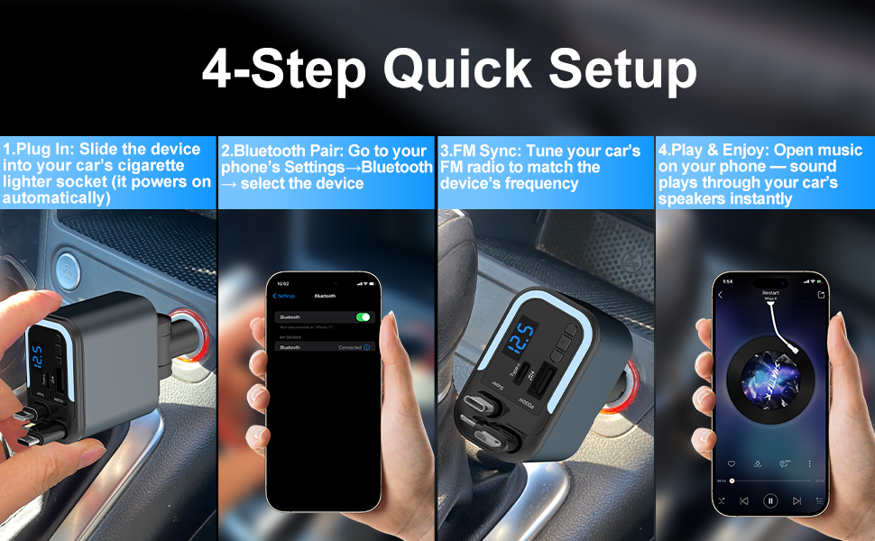 car c charger fast charging car fast charger type c usbc car charger retractable