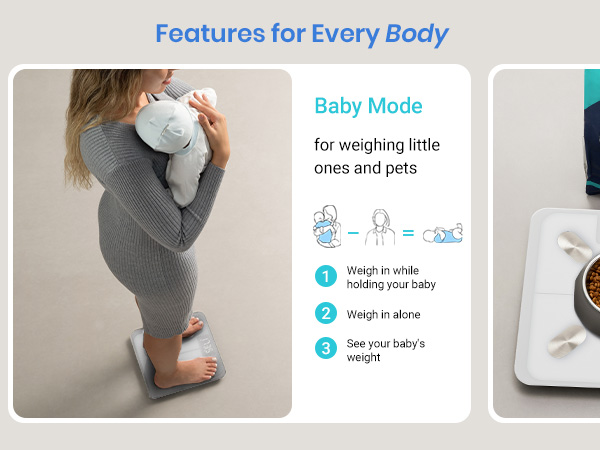baby mode for weighing little ones and pets