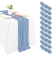 10 Pack Cheesecloth Table Runner 17 x 108 inch Long Boho Gauze Table Runners Semi Sheer Table Run...