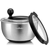 SveBake Stainless Steel Salad Spinner with Storage Lid, 5.3 Qt, BPA-Free, 4-in-1 Multi-Functional...
