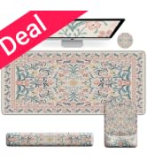 iCasso Mouse Pad with Wrist Rest,Large Desk Mat Set,Ergonomic Keyboard Pad with Wrist Support,Non...