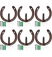 ZAVOOS 6 Pack Cast Iron Wall Hooks, Vintage Heavy Duty Wall Mounted Horseshoe Hanger, Multiuse Co...