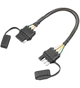 Oyviny 4 Pin Flat Trailer Extension 12 inch, Vehicle-Side and Trailer-Side 4 Way Connector with R...