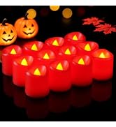 5plots 24Pack Red Flameless Votive Candles, Fake Electric Candles | 100 Hours LED Tealights, AG10...
