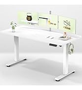 Veken 55 Inch Large Electric Standing Desk,Sit to Stand Up, Heights Adjustable, Work Home Office ...
