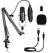 Mercase USB Studio Condenser Microphone Computer Podcast Mic for PC, PS4, Mac with Adjustable Sci...