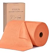 KitchLife Microfiber Cleaning Cloth Roll, 100 Pack - Tear-Away Towels, Lint-Free, Reusable, Washa...
