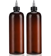 Segbeauty 16.9oz Amber Squeeze Bottles, 2Pcs 500ml Refillable Hair Dye Colored Applicator Bottle ...