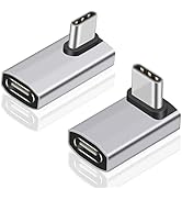 Poyiccot USB C 90 Degree Adapter, 2 Pack, 240W, Right Angle, 40Gbps, 8K Video, Compatible with Th...