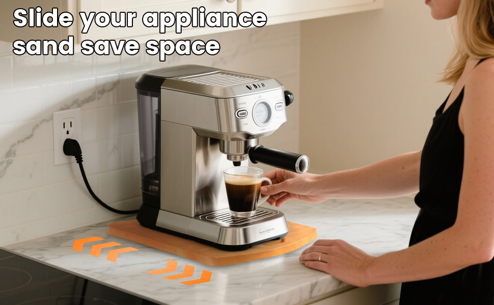 coffee pot slider tray for countertop