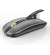 FMOUSE Bluetooth Mouse for Laptop,Slim &amp; Silent Wireless Travel mice USB C Rechargeable 2400 DPI ...