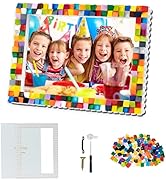 HAPMARS DIY Mosaic Photo Frame Craft Kit for Kids,Building Block Picture Frame, Fun Arts and Craf...
