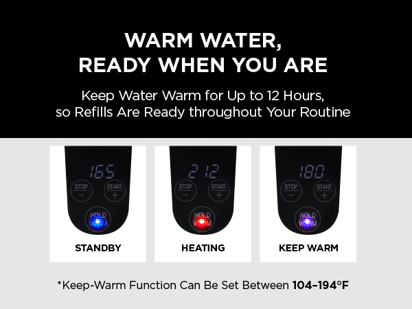 Variable temperature control kettle with keep warm, electric water heater for baby formula and latte