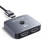 Vilcome HDMI 2.1 Switch, Ultra HD 8K HDMI Switcher Splitter 2 in 1 Out, Bi-Directional HDMI Switc...