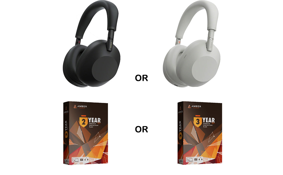 Sony WH-1000XM6 Headphones with Amber Protection