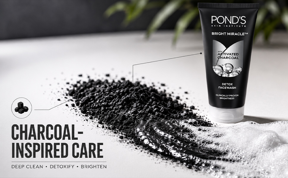 POND&amp;#39;S Bright Miracle With Activated Charcoal Facewash, 100g