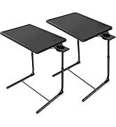 Adjustable TV Tray Table - TV Dinner Tray on Bed &amp; Sofa, Comfortable Folding Table with 6 Height ...
