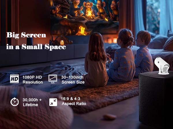 Ceiling Projector for Bedroom Remote Control Home Video TV Movie Wall Game Projector for Outdoor Use