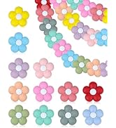 24PCS FIVEIZERO Silicone Focal Beads,Flower and Cute Charms for DIY Keychains, Pens, Bracelets, N...