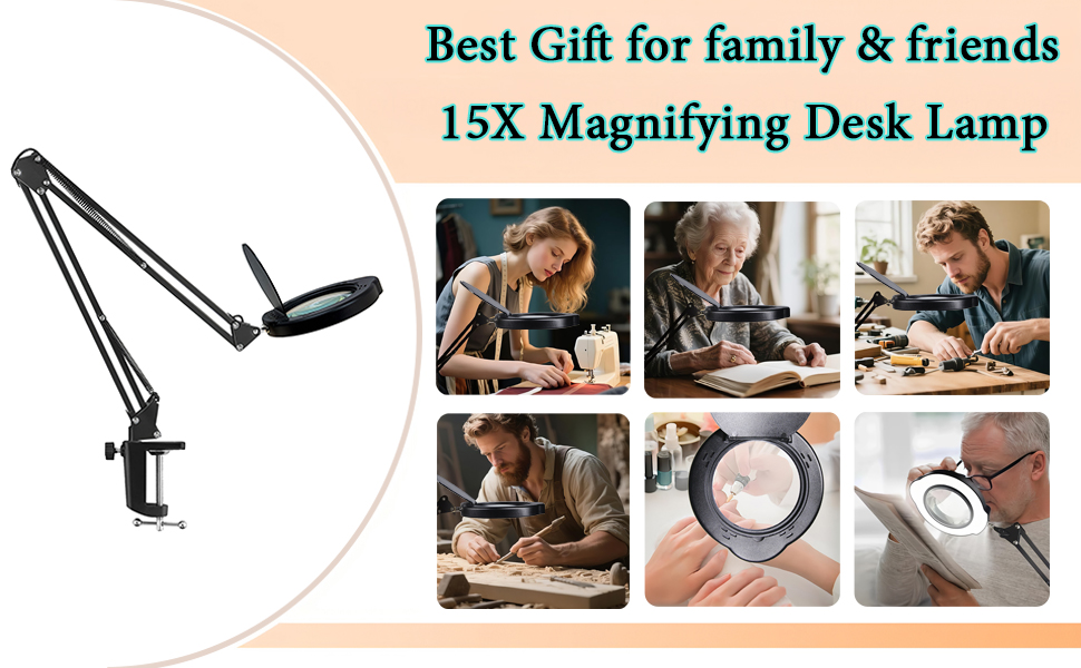 15X Magnifying Desk Lamp - Best Gift for Family &amp; Friends 