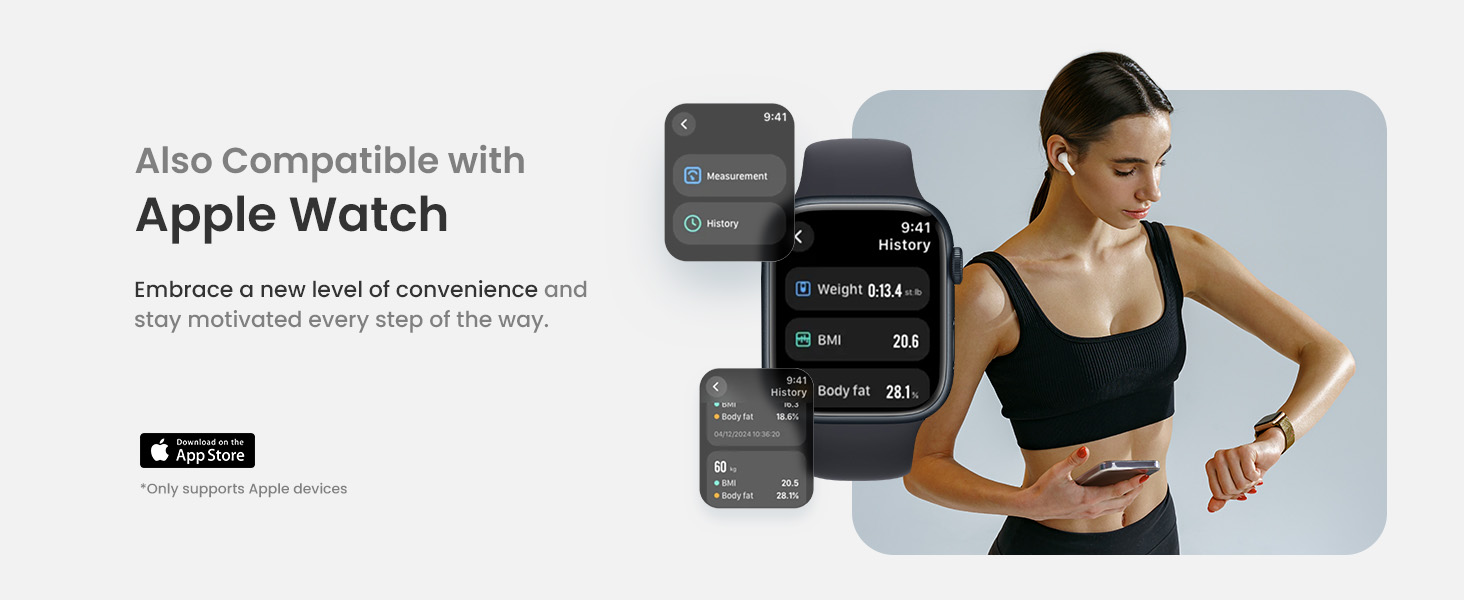 the scale is compatible with apple watch.