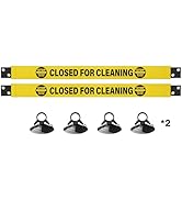 Closed for Cleaning or Do Not Enter Magnetic Door Barricade Signs – 2 Pack Red and Yellow Nylon B...