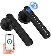eLinkSmart Fingerprint Door Knob Lock, Smart Keyless Entry Door Lock with Code Keypad Handle, Bio...
