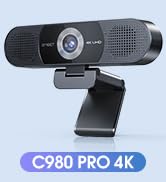 EMEET 3-in-1 4K Webcam with Microphone and Speaker C980 PRO
