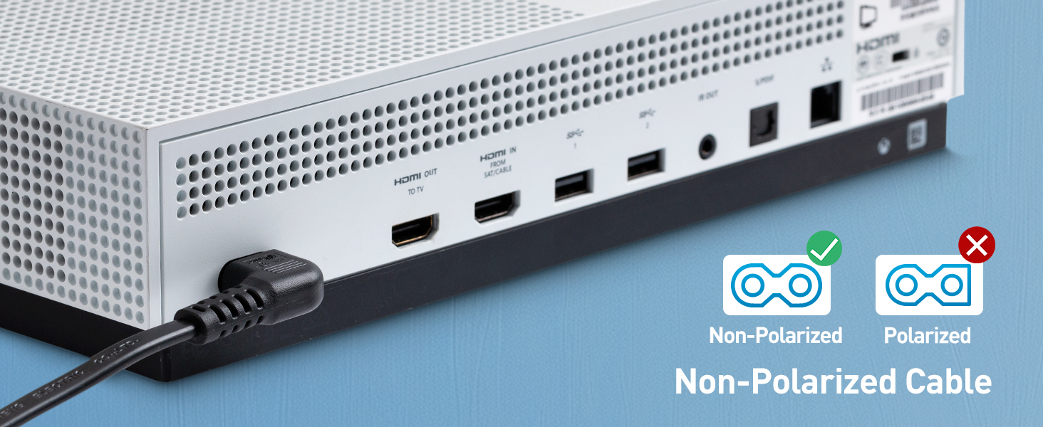 2 Prong Right Angle TV Power Cord 