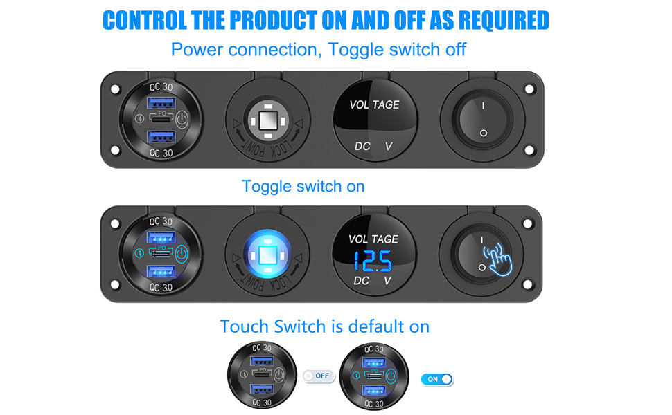 12v usb outlet switch