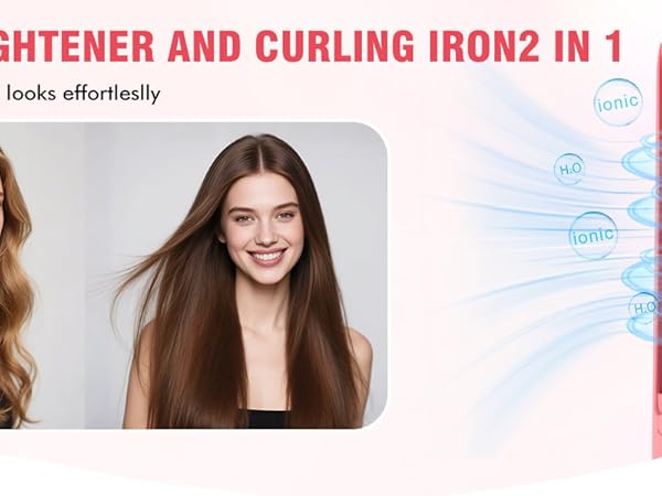 hair straightener and curling iron 2 in 1