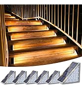 VOLISUN Solar Stair Lights 6 Pack, Solar Step Lights Outdoor Waterproof IP67, Outdoor Step Lights...