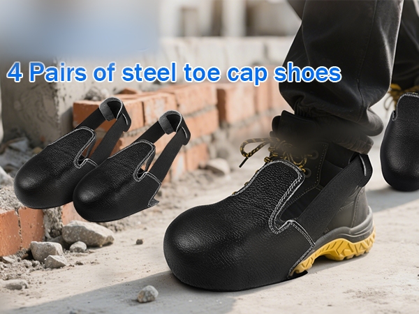 Steel Toe Cap Safety Overshoe with Adjustable Strap Non-Slip Sole for Men and Women Size EUR 36-46