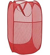 BATTOO Deluxe Strong Mesh Pop up Laundry Hamper Basket with Side Pocket for Laundry Room, Bathroo...