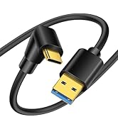 YACSEJAO 90 Degree USB Type C Cable USB 3.0 A to USB C Up & Down Angle Fast Charge Cord Compatibl...