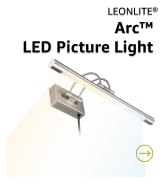 LEONLITE 3CCT Dimmable LED Picture Light, CRI90, Adjustable, Satin Nickel | Full Metal, 2700K/300...