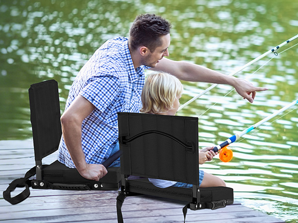 Portable Bleacher Seat with Wide Comfy Padded Cushion