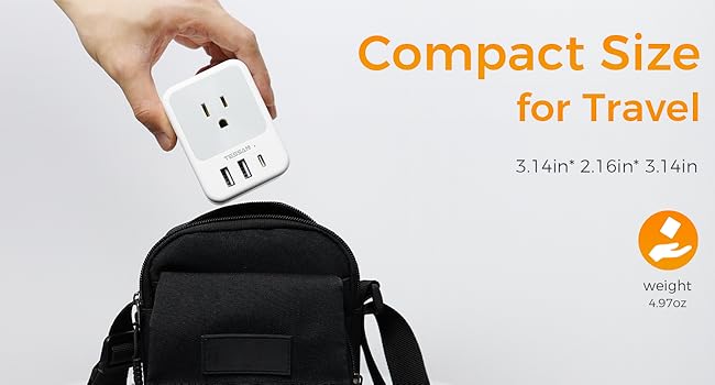 compact size travel adapter