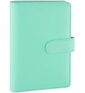 Antner A6 PU Leather Notebook Binder Refillable 6 Ring Binder for A6 Filler Paper, Loose Leaf Per...