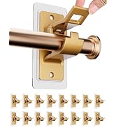 16PCS No Drill Curtain Rod Bracket, Self Adhesive Curtain Rod Holders, No Hole, Multipurpose Nail...