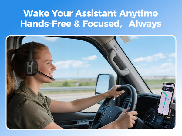 Lightweight Bluetooth Headset Microphone Trucker Headset Single-Ear Wireless Headphones