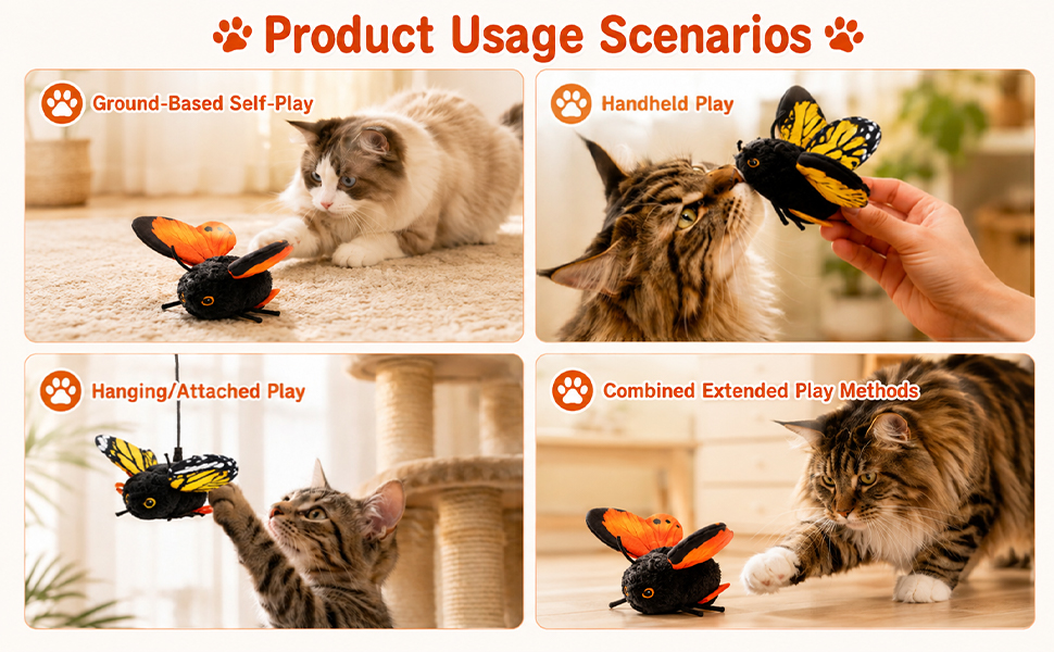 Smart Flapping Butterfly Toy Interactive Cat