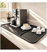 Caketime 2 In 1 Silicone Coffee Bar Mat Accessories for Ninja Coffee Maker with Detachable Dish D...
