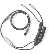 ATTACK SHARK C08 Custom Coiled USB C to A Cable for 8kHz Magnetic Keyboards,8K Dual Type-C Cable ...