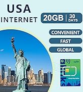 SignalFi USA Data Only SIM Card 20GB 30 Days, International Travel SIM Card Prepaid Mobile SIM Ca...