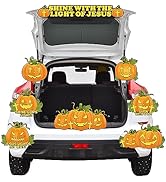 K1tpde 18PCS Halloween Trunk or Treat Outdoor Decoration Kit Fall Pumpkin Shine with The Light of...