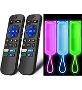 (3+2 Packs) Replacement Remote for Roku TV with Soft Silicone Protective Cover(All can Glow in th...
