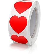 Red Heart Shaped Sticker, 1 inch Cute Love Labels for Valentine’s Day, Invitation, Envelopes, Cra...