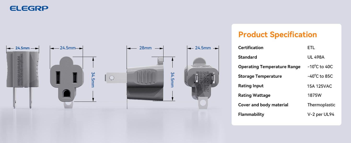 2 to 3 prong outlet extender adaper